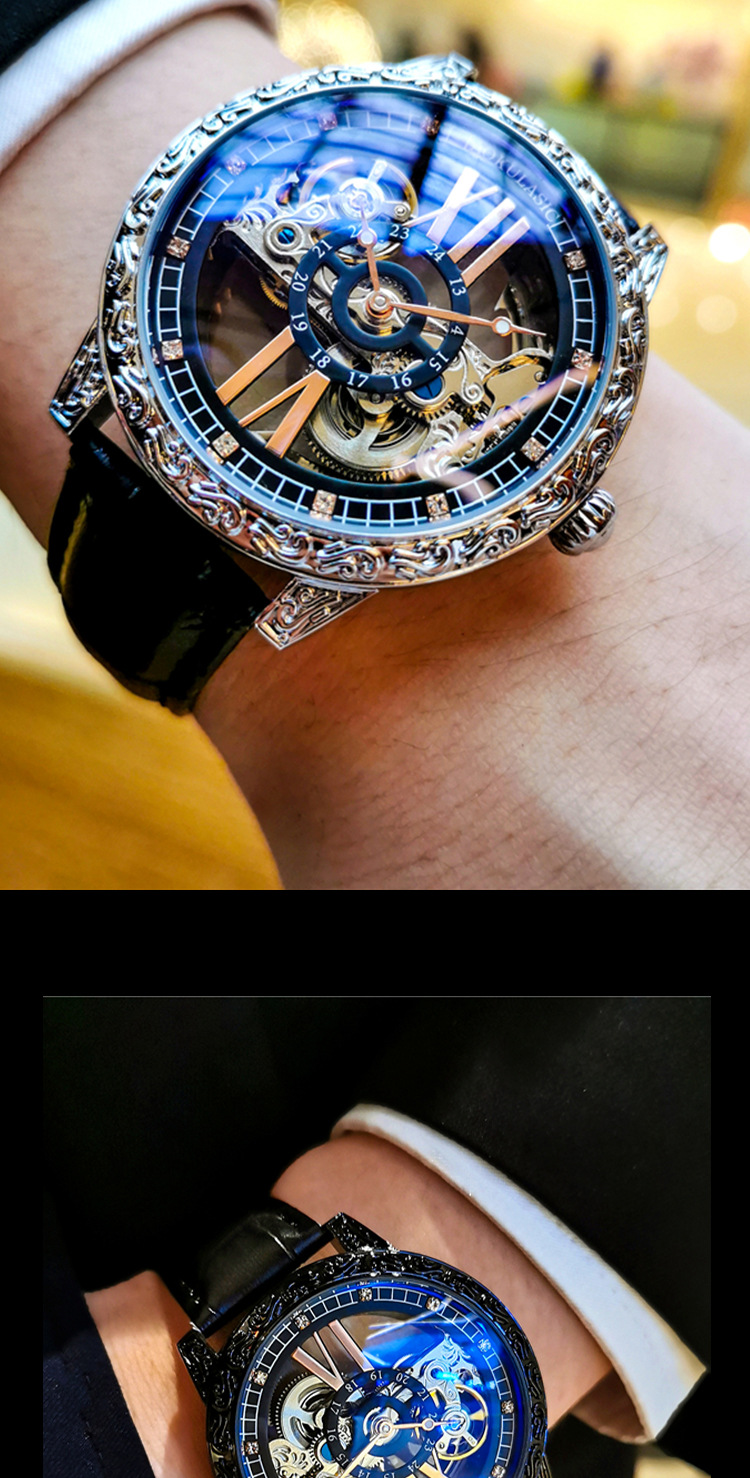 DZY Men's High-end Handsome Hollow Tourbillon Automatic Watch